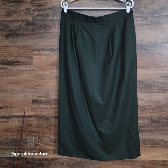 Vtg Valerie Stevens Wool Midi Skirt 16 Pockets Pleated Preppy Academia NWT - Picture 1 of 12